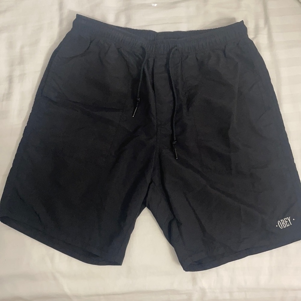 Men OBEY Worldwide Black Bathing Suit Size Small